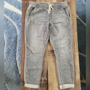 Lee Strauss Signature Gray Jogger Jeans with Drawstring, Women's 8